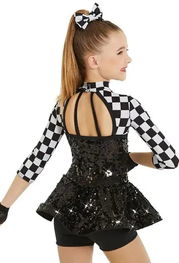 WEISSMAN - Adult Small Checkerboard Biketard - Costume - NEW **