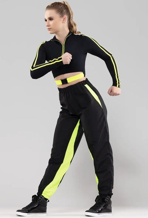 WEISSMAN - Child Medium Crop Top With Belt and Joggers Costume - NEW **
