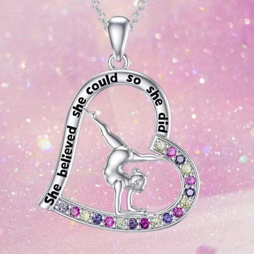 She Believed She Could So She Did Gymnast Necklace