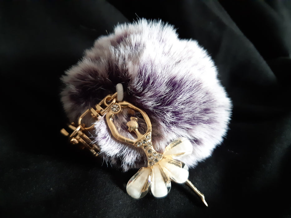 Ballerina Keyring With Pouf - purple