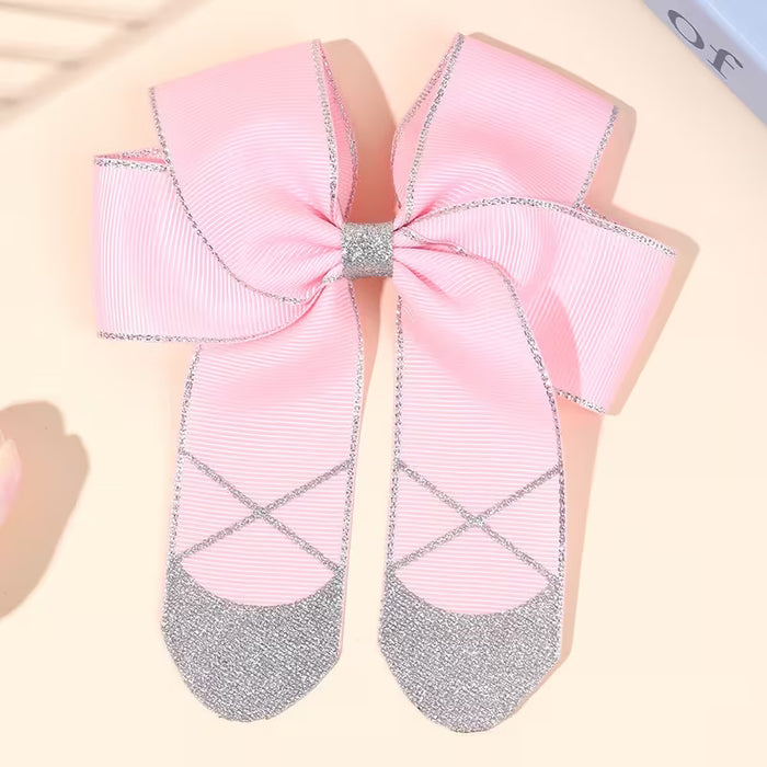 Hair Bow with Ballet Slipper Tails
