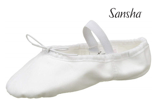 Sansha - Child's Canvas Ballet Slippers - White