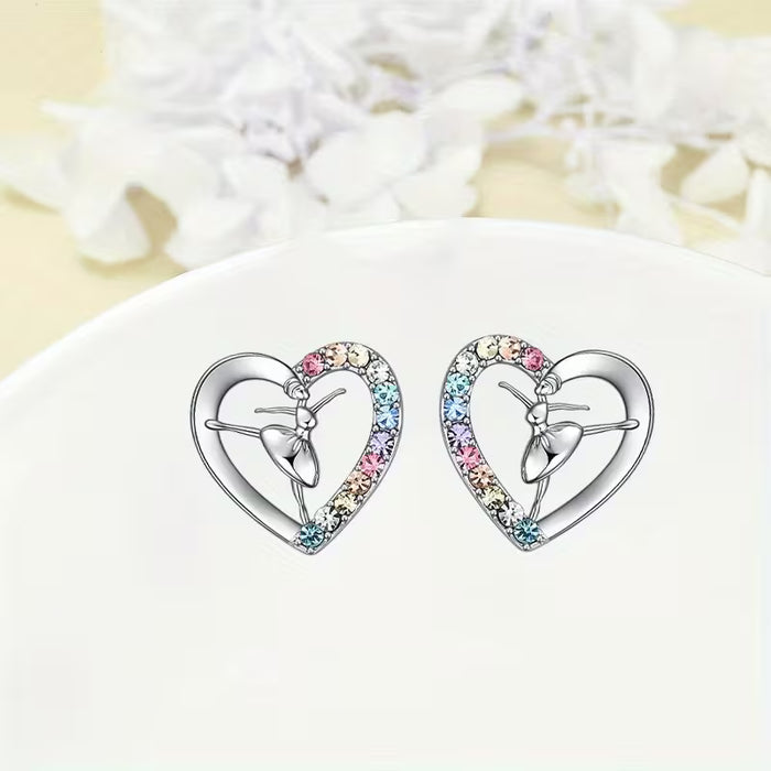 Ballerina in Heart Earrings