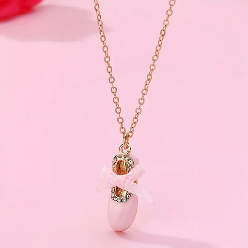 Ballet Slipper Necklace Golden