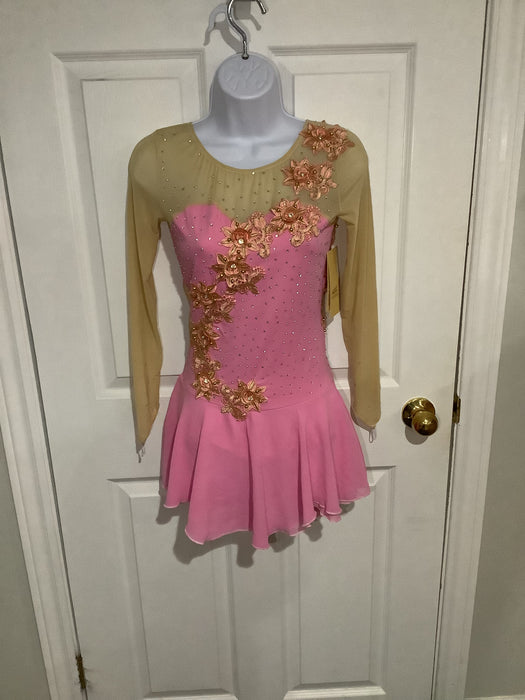 Light pink figure skating dress sales