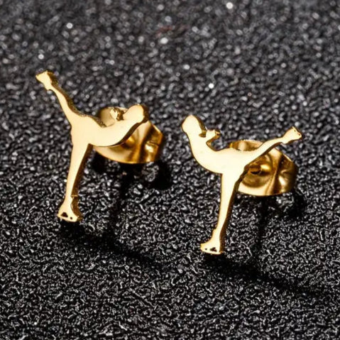 Figure Skating Earrings - Golden