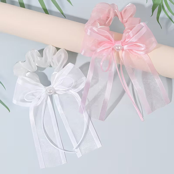 Organza Scrunchie - White or Light Pink
