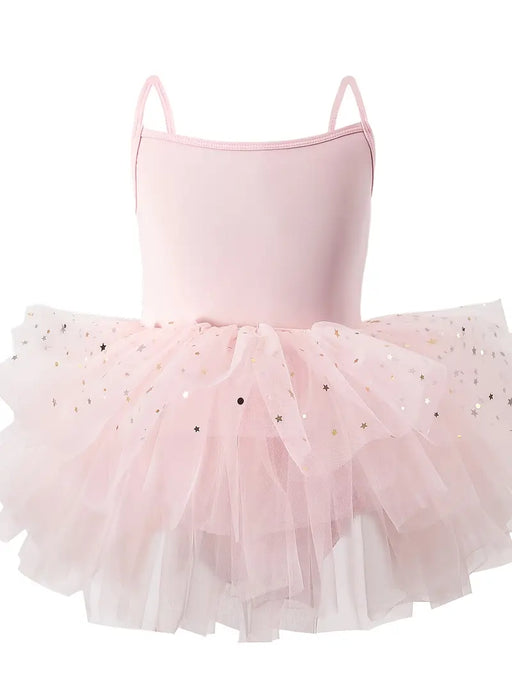 Child's Dance Dress with Star Printed Overlay