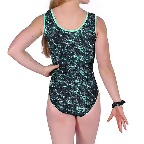 DNA - Adult Full Out Tank Print Leotard- Emerald