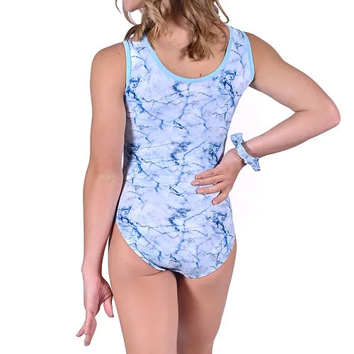 DNA - Adult Full Out Tank Print Leotard- Aquamarine