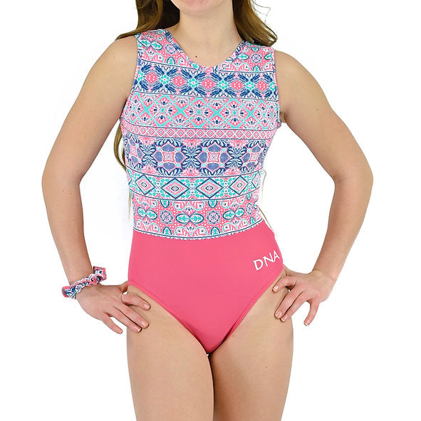 DNA - Child's Switch Split Tank Print Leotard - Gala