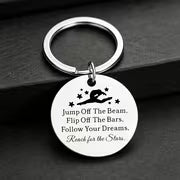 Gymnastics Stainless Steel Keyring