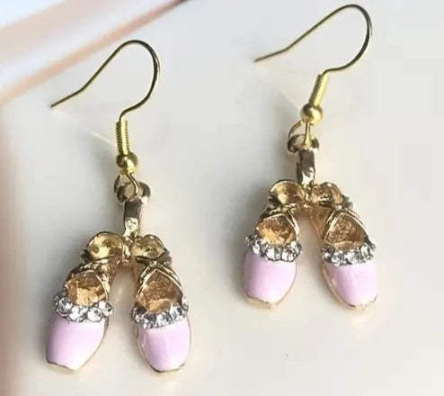 Enamel Ballet Slipper Earrings