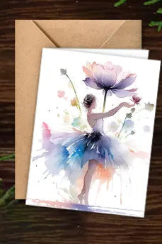 Ballerina Watercolor Notecard