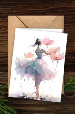 Ballerina Watercolor Notecard