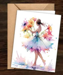 Ballerina Watercolor Notecard