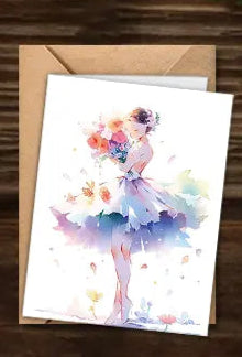 Ballerina Watercolor Notecard