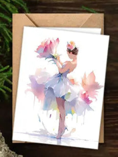 Ballerina Watercolor Notecard
