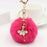 Ballerina Keyring With Pouf - Bright Pink