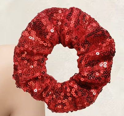 Red Sequin Scrunchie