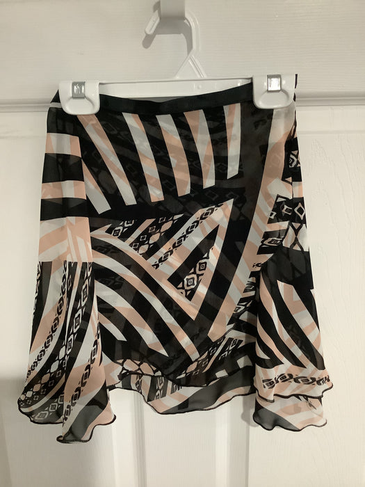 Adult Wrap Skirt - Black Abstract