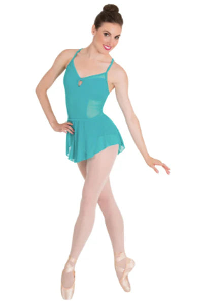 Body Wrappers - Adult Pointelle Slip-on Skirt - Aquamarine