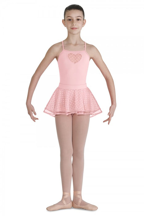 Bloch - Girls Heart Mesh Pull-On Skirt