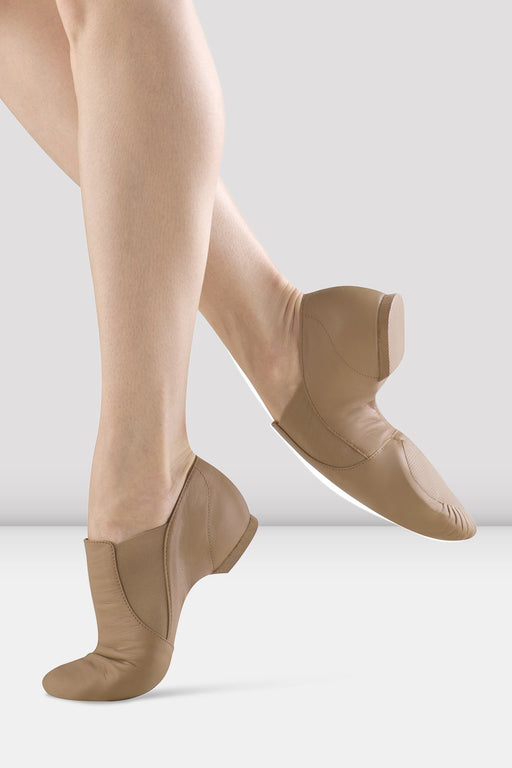 Bloch - Ladies Leather Elasta Jazz Booties - Tan