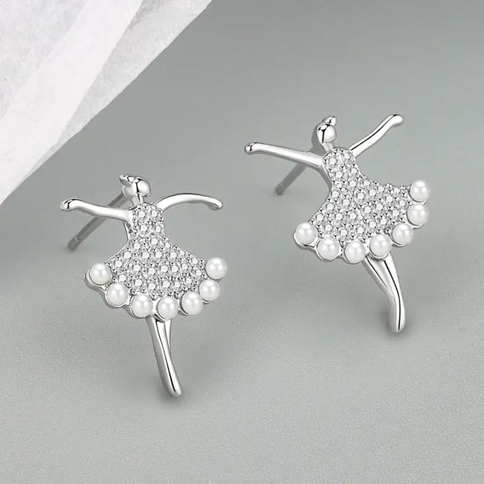 Ballerina Earrings - Silver