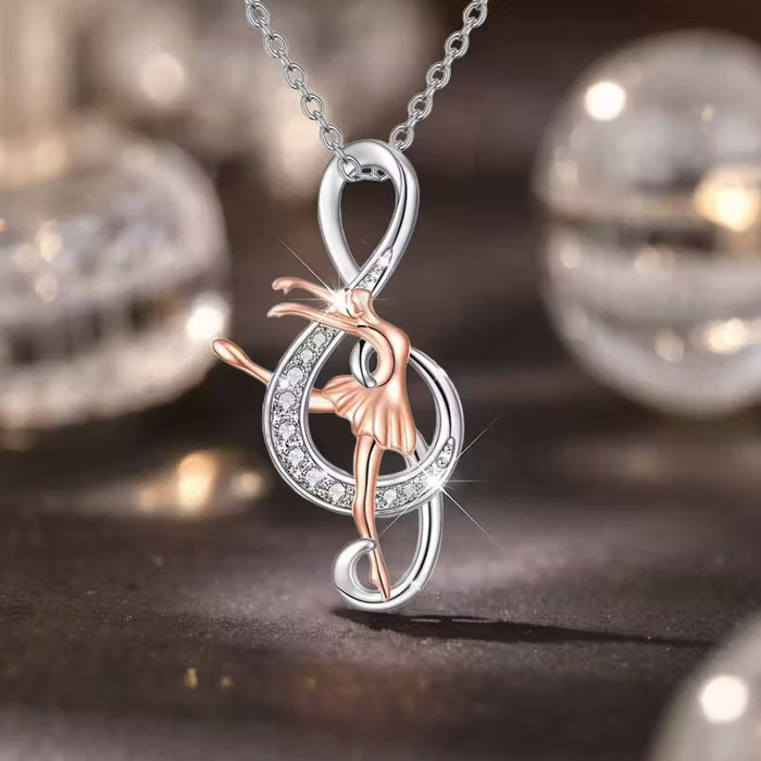 Ballet Dancer/Treble Clef Necklace
