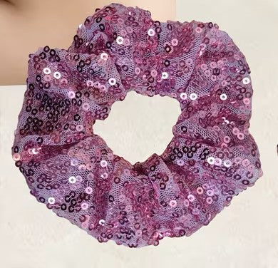 Pink Sequin Scrunchie