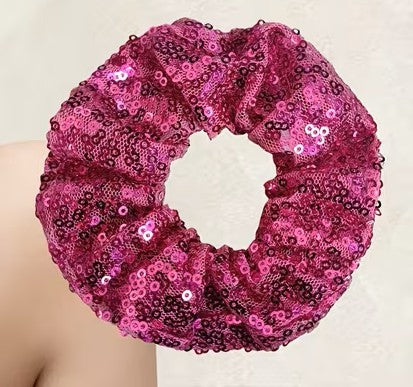 Hot Pink Sequin Scrunchie