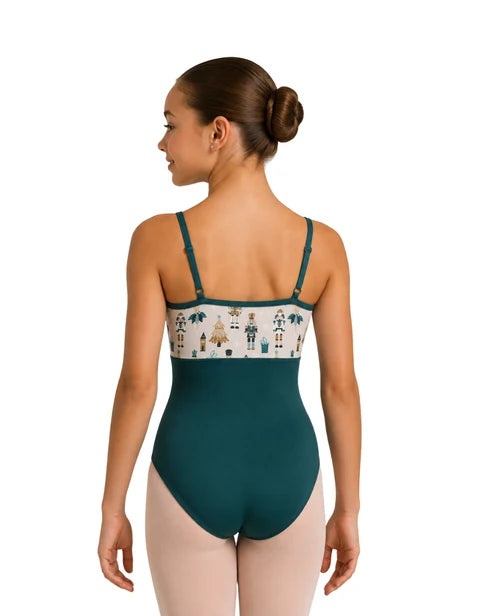 Danznmotion - Adult Nutcracker Dreams Print Leotard - Botanical Green