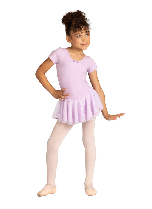 Danznmotion - Kids Madeline Glitter Skirt Short Sleeve Dress - Lavender