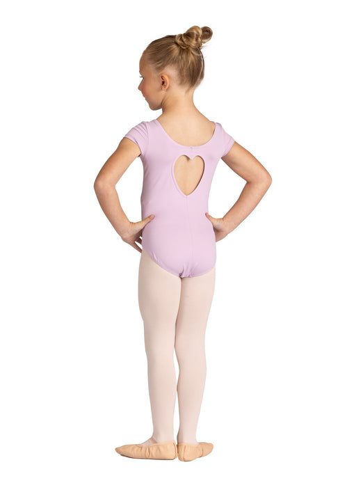 DanznMotion - Child's Amara Short Sleeve Heart Back Leotard - Lavender