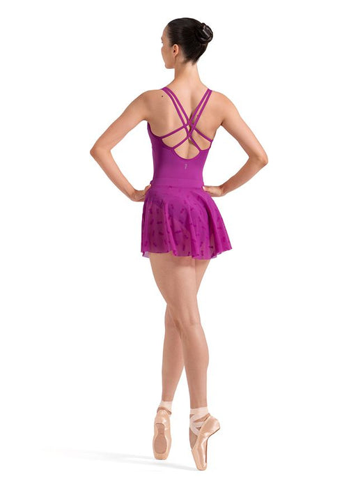 BLOCH - Ladies Mesh Skirt with Velvet Flocking - Orchid