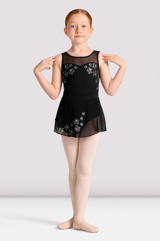 Bloch - Child's Floral Print Fixed Wrap Skirt - Black