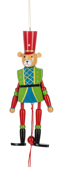 Ganz - Bear Nutcracker Ornament - Green