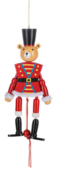 Ganz - Bear Nutcracker Ornament - Red