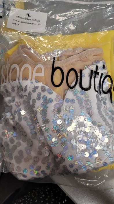 STARDOM - Child's Medium Shimmer Dress - Bright Yellow - Costume - NEW **