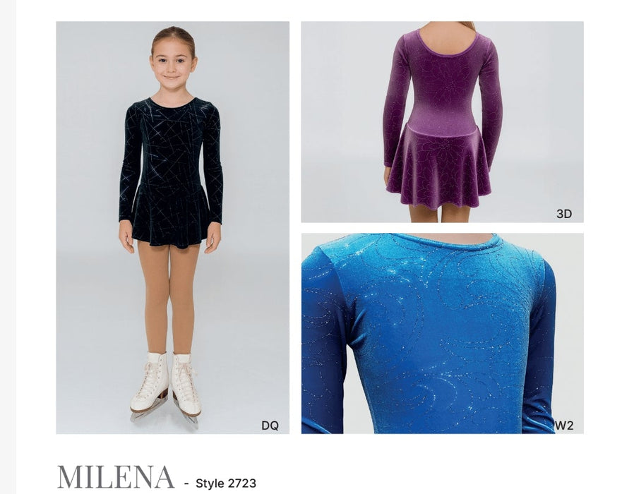 MONDOR - Child's Blue Queen Born to Skate Figure Skating Dress - 12-14