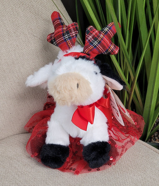 Ganz - Reindeer Farm Friend  - White and Black Cow