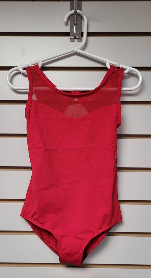 Lulli - Girls Mesh Yoke Tank Dance Leotard Toma - Dark Red