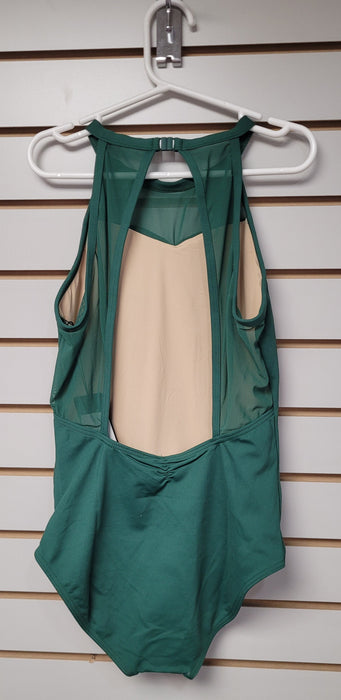Lulli - Girls High Neck Dance Leotard Allison - Dark Green