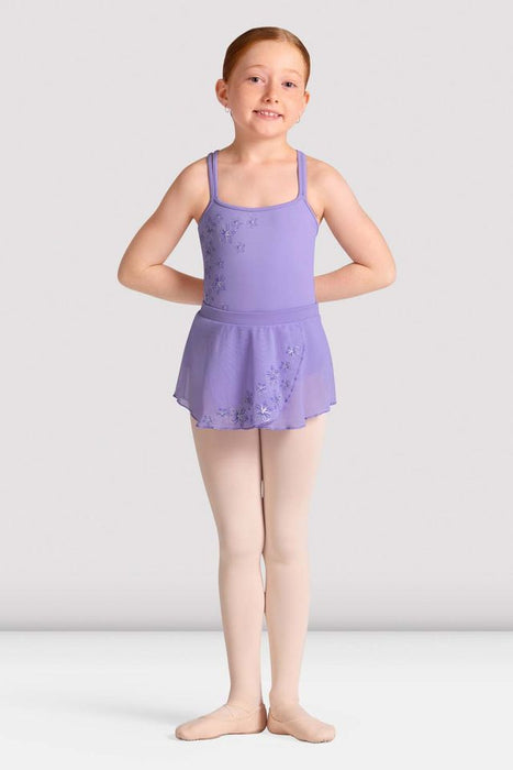 Bloch - Child's Floral Printed Fixed Wrap Skirt - Lilac