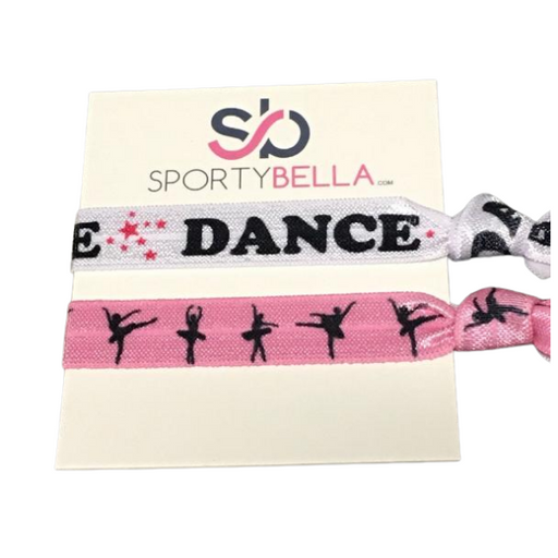 Dance Hair Ties - Pink/white - 2 pc