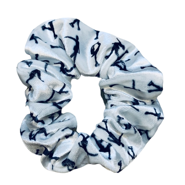 Skating Premium White Velvet Scrunchie