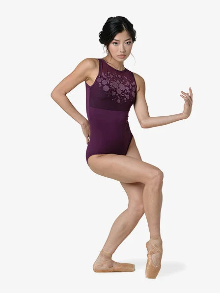 DanznMotion - Celeste V-Back Floral Leotard