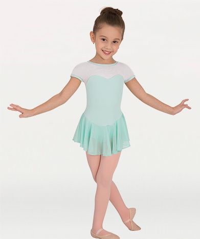 Body Wrappers Child Micro Check Skirted Leotard