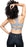 Casa Zeta-Jones Womens Fine Heather Racerback Sports Bra Top with Mesh Inserts